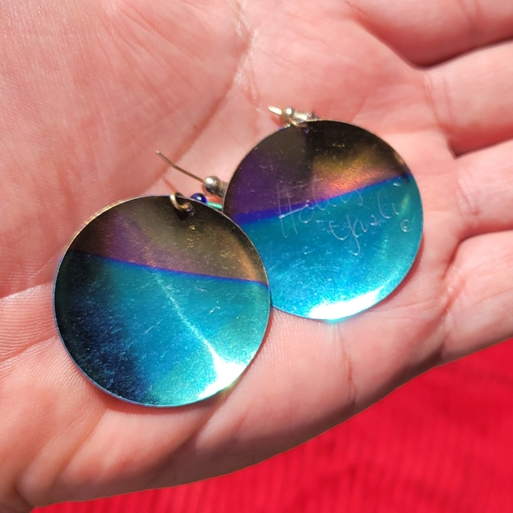 Vintage Holly Yashi Round Dangle Wild Safari Earings - Picture 4 of 6